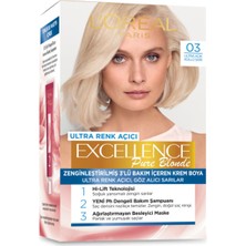 L'Oréal Paris Excellence Pure Blond Saç Boyası - 03 Ultra Açık Küllü Sarı 192 ml 4 Adet