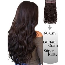 Özbience Dalgalı Kestane Kahverenk Saç Çıtçıtlı Tarak, 60CM, 130GR, Isıya Dayanıklı