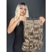 Özbience Dalgalı Geniş Parça Yarımay Çıtçıt Saç Aksesuarı, Sarı Işıltılı Ürün