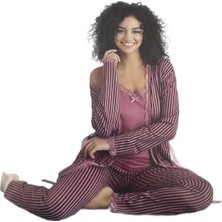 Pijamoni 3lü Sabahlıklı Takım