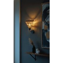 Rattam Liana Rattan Aplik - Doğal Çam Kabuğu Boyalı El Yapımı Duvar Lambası