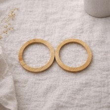 İğne İzi 13 cm Ahşap Çanta Sapı – Yuvarlak Ahşap Çanta Kulpu 2 Adet