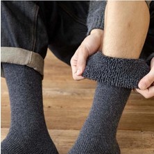 Bloum Unisex Kışlık Sıcak Tutan Pamuklu Termal Çorap Karışık 4'lü Paket
