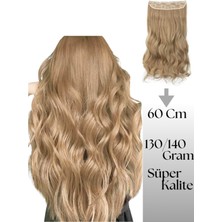 Özbience Dalgalı Sarı Postiş Saç Takma Yarımay 60CM 130GR Isıya Dayanıklı