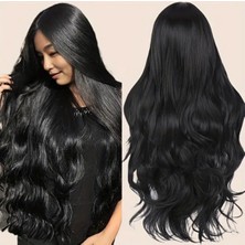 Özbience Siyah Gerçek Saç Dokusuyla Şık ve Doğal Görünümlü Peruk, Rahat Kullanım