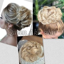 Özbience Dağınık Topuz Saç Tokası, Küllü Sarı, Fiber Lastikli, Yüksek Kalite