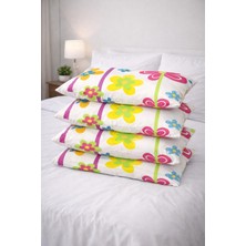 Ber-Tun Tekstil Çiçek Desenli Yastık Kılıfı Fermuarlı 4'lü Takım