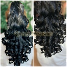 Özbience Uzun Trend Dalgalı Kıvırcık At Kuyruğu Fiber Mandal Saç Seti