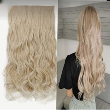 Özbience Dalgalı Sarı Yarımay Çıtçıt Postiş Saç, Isıya Dayanıklı, Şık ve Kolay Takılır