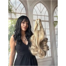 Özbience Röfleli Kumral Sarı Mandallı ve Tokalı Uzun Saç Postişi