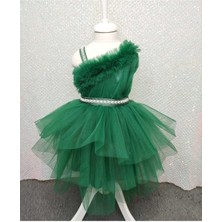 Bonita Tek Omuzlu Taş Detaylı Tüllü Çocuk Abiye