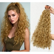 Özbience Yumuşak ve Doğal Görünümlü Sarı Kıvırcık At Kuyruğu Postiş