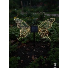 Dream Plus Kelebek Figürlü Güneş Enerjili Bahçe Lambası Gün Işığı Ledli Dış Mekan Saksı Aydınlatma Büyük Boy