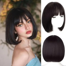 Özbience Koyu Kestane Kısa Peruk, Gerçek Saç Dokusuyla Şık ve Doğal Görünüm