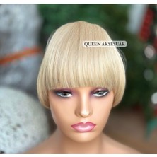 Özbience Doğal Görünüm Fiber Perçem ve Kahkül Postiş, Çıtçıtlı, Küllü Sarı