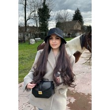 Özbience Dalgalı Kahverengi Peruk, Şapka Detaylı, Özel Seri, Şık ve Rahat Tasarım