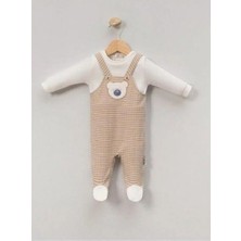 Jolly Joy Ayı Nakışlı Erkek Bebek Tulum - Bej - 0 - 3 Ay Bej