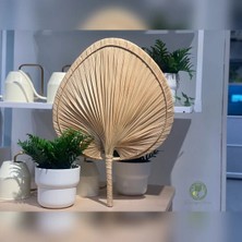 Renesse Home Liberya El Yapımı Palmiye Duvar Dekoru Küçük Boy Doğal Hasır Bohem Duvar Süsü
