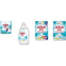 Aquabor Doğal Mineralli Tablet + Sıvı Beyaz + 4 kg Renkliler + 4 kg Beyaz 4 Lü Set