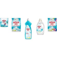 Eti Maden Aquabor Doğal Mineralli Tablet + 4 kg Beyaz + Elde Bulaşık + Sıvı Beyaz  + 4 kg Renkliler 5 Li Set