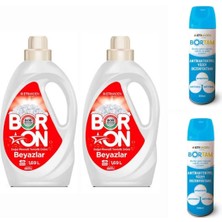 AQUABOR Doğal Sıvı Çamaşır Deterjanı Boron Beyazlar  Için 26*2 Yıkama+ Bortam Dezenfektan 500 Ml*2 Adet