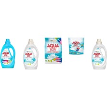 Aquabor Doğal Mineralli Sıvı Renkliler + Sıvı Beyaz + 4 kg Renkliler + Tablet + Sıvı Beyaz  5 Li Set
