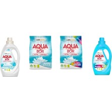 Aquabor Doğal Mineralli Sıvı Beyaz  + 4 kg Beyaz + 4 kg Renkliler + Sıvı Renkliler 4 Lü Set