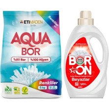 AQUABOR Doğal Mineralli Toz Çamaşır Deterjanı 6 kg 40 Yıkama Sıvı Beyazlar Için 26 Yıkama