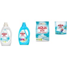 Aquabor Doğal Mineralli Sıvı Beyaz  + Sıvı Renkliler + 4 kg Beyaz + Tablet 4 Lü Set