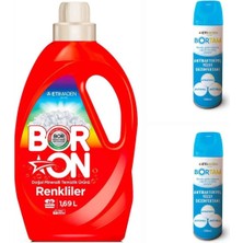 Doğal Sıvı Çamaşır Deterjanı Boron Renkliler Için 26 Yıkama+ Bortam Dezenfektan 500 Ml*2 Adet