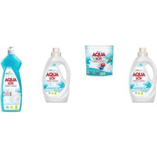 Aquabor Doğal Mineralli Elde Bulaşık + Sıvı Beyaz  + Tablet + Sıvı Beyaz 4 Lü Set