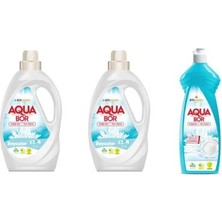 Aquabor Doğal Mineralli Sıvı Beyaz  + Sıvı Beyaz + Elde Bulaşık 3 Lü Set