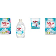 Aquabor Doğal Mineralli 4 kg Renkliler + Sıvı Beyaz + Tablet + 4 kg Beyaz 4 Lü Set