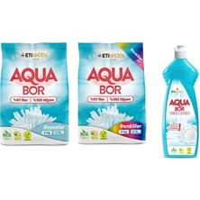 Eti Maden Aquabor Doğal Mineralli 4kg Beyaz + 4kg Renkliler + Bulaşık Set