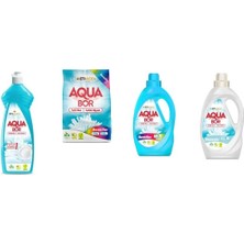 Boron Aquabor Doğal Mineralli Elde Bulaşık + 4 kg Renkliler + Sıvı Renkliler + Sıvı Beyaz  4 Lü Set