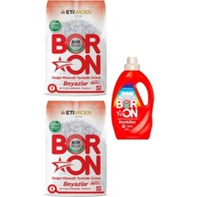 AQUABOR Boron Toz Çamaşır Deterjanı Beyazlar Için 8 kg Renkliler Için Sıvı Çamaşır Deterjanı 26 Yıkama