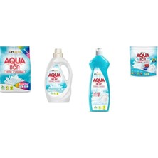 Eti Maden Aquabor Doğal Mineralli 4 kg Renkliler + Sıvı Beyaz + Elde Bulaşık + Tablet 4 Lü Set