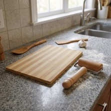 Unbranded Metal Iskeletli Doğal Ahşap Hamur Açma Rulosu