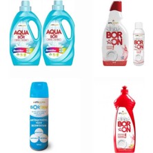 Aquabor Sıvı Deterjan Renkliler Için 66 Yıkama+ Bulaşık Deterjanı+ Bortam Dezenfektan