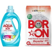 Aquabor Sıvı Çamaşır Deterjanı Renkliler Için 33 Yıkama + Boron Toz 4 kg Beyazlar Için 26 Yıkama