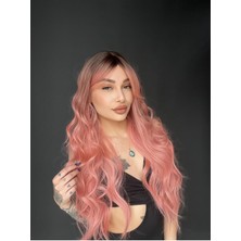 Özbience Pastel Pembe Doğal Görünümlü Saç Peruk, Hafif ve Şık Tasarım