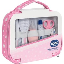 Wee Baby 4 Adet Pembe Bebek Bakım Seti Taşıma Çantasıyla Kolay Bakım Sağlar