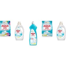 Boron Aquabor Doğal Mineralli 4 kg Renkliler + Sıvı Beyaz + Elde Bulaşık + 4 kg Beyaz + Sıvı Beyaz  5 Li Set
