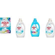 Boron Aquabor Doğal Mineralli 4 kg Renkliler + Sıvı Beyaz  + Sıvı Renkliler + Sıvı Beyaz 4 Lü Set