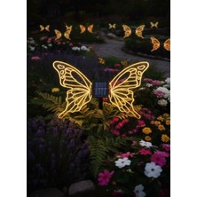 Dream Plus 2 Adet Kelebek Figürlü Güneş Enerjili Bahçe Saksı Lambası Gün Işığı Dış Mekan Aydınlatma Büyük Boy