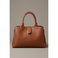 Gaia Rinaldi Kadın Taba  Büyük Boy Günlük Tote Omuz Çantası | 3 Fermuarlı Bölmeli, Geniş Hacimli