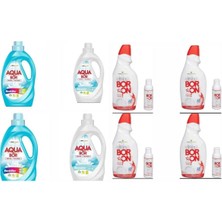 AQUABOR Sıvı Çamaşır Deterjanı 4 Adet Renkli ve Beyazlar + 4 Adet Bulaşık Makine Deterjanı+ 4 Adet Parlatıcı