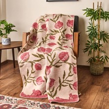 Matmel Soft Granate Pamuklu Tv Battaniyesi - Ekru / Kırmızı - 130X170 cm