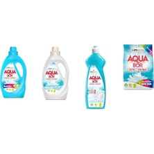 Boron Aquabor Doğal Mineralli Sıvı Renkliler + Sıvı Beyaz  + Elde Bulaşık + 4 kg Renkliler 4 Lü Set