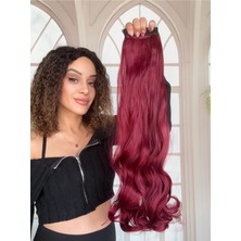 Özbience Uzun Dalgalı Kızıl At Kuyruğu, Bağcıklı ve Fönlenebilir Çok Şık Model